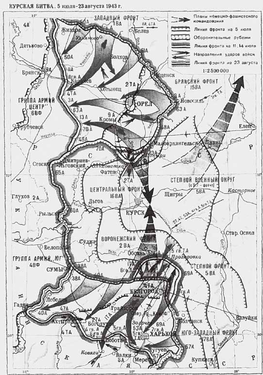 Курский выступ 1943 карта