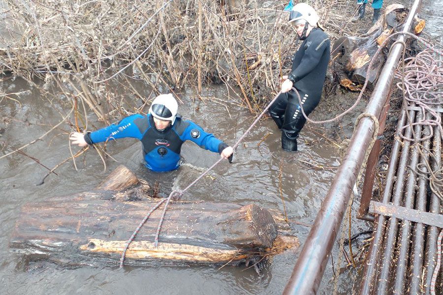 07.04 16:00 Ульяновские спасатели ликвидировали затор на реке Сельдь